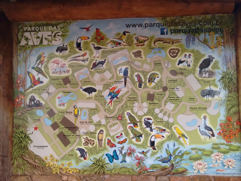 Parque das Aves, mapa de localização