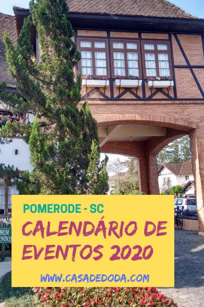 Pomerode, Calendário de Eventos 2020